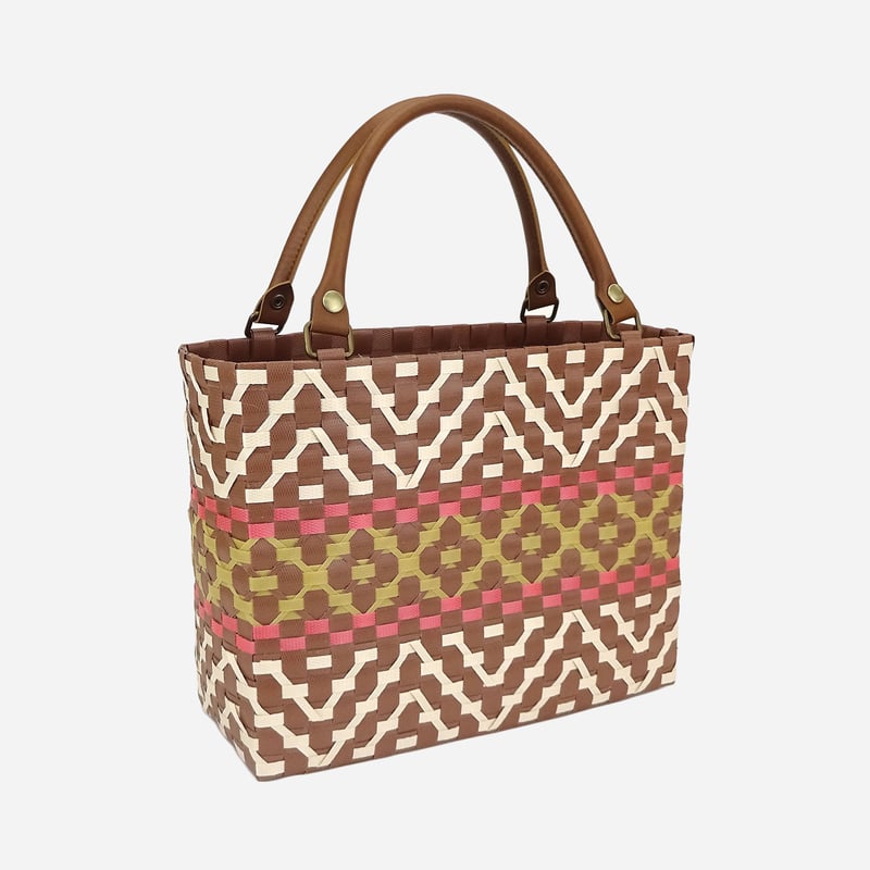 PPバンド レシピ】PPバンドのお花モチーフのジグザグバッグ | M's Factory