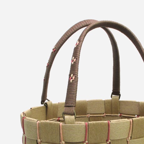 【クラフトバンド レシピ】ダブルとスリムループの縦ラインバッグ