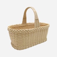 【クラフトバンド レシピ】上げ底のワンハンドルバスケット