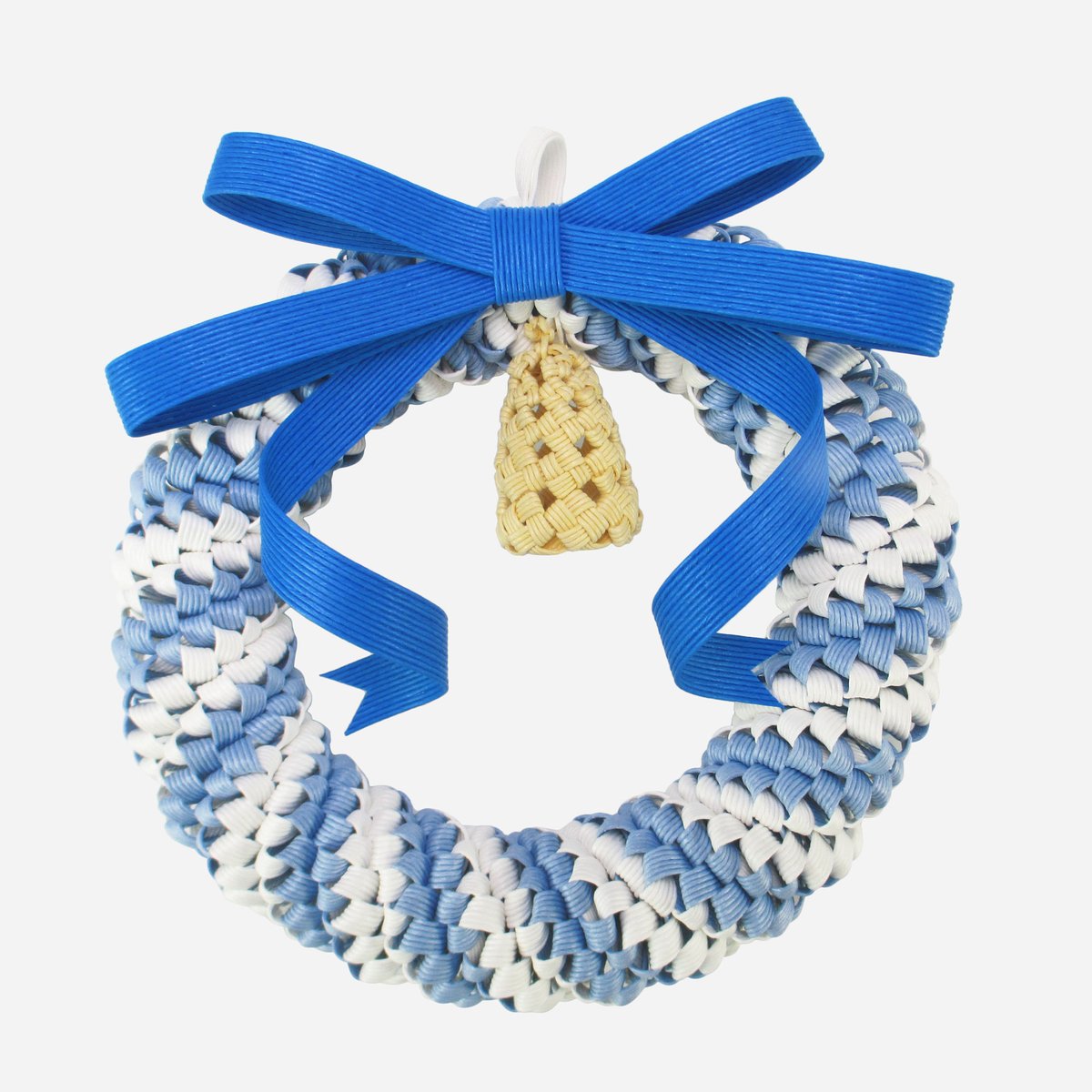 クリスマスリース　バンドメイド品 クラフトバンドの3色クリスマスリースB - handmade kagoya