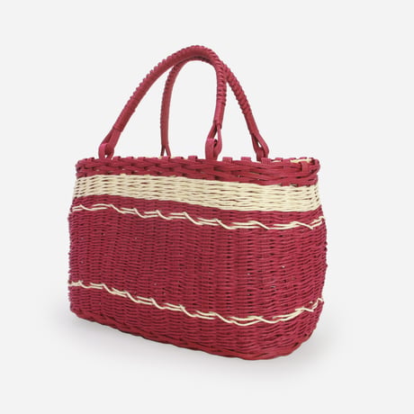 【クラフトバンド レシピ】スリムループのねじり編みバッグ