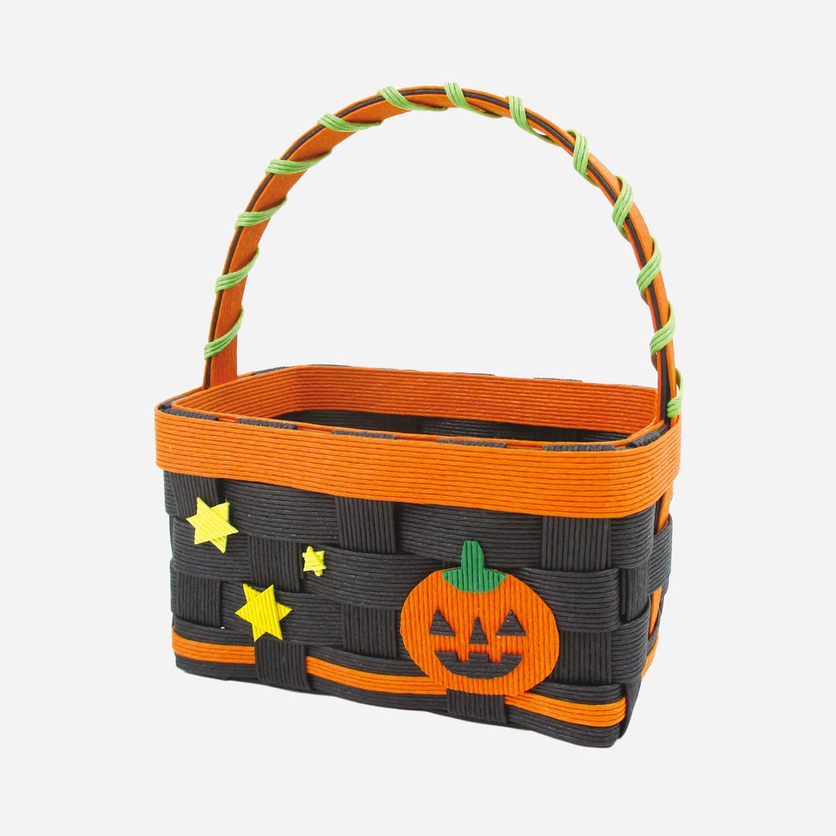 クラフトバンド レシピ】ハロウィンカラーのミニかご | M 