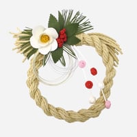【クラフトバンド レシピ】椿のしめ縄リース