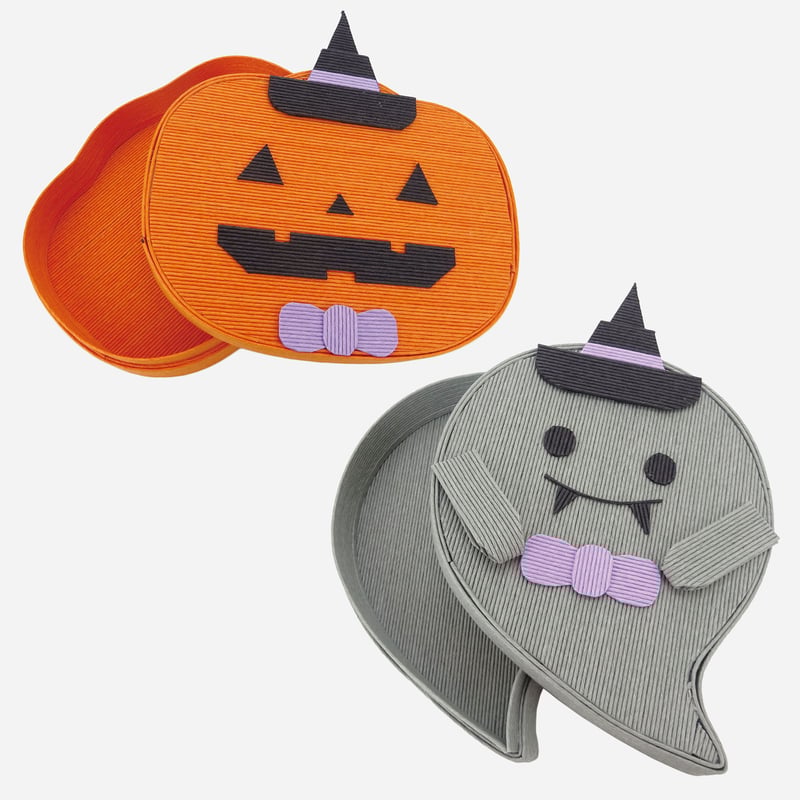 クラフトバンド レシピ】ハロウィンおばけとかぼちゃの小物入れ | M 