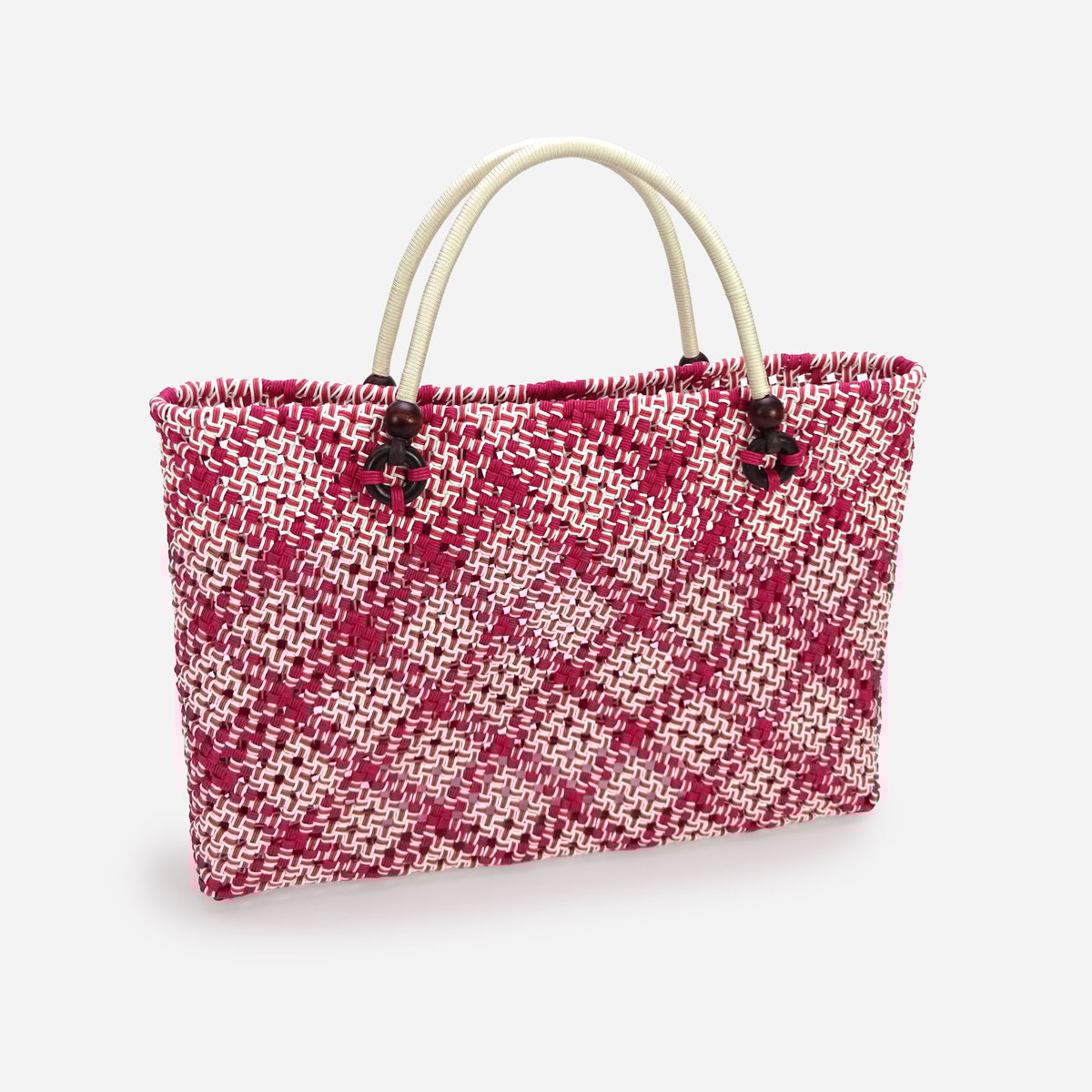 クラフトバンド レシピ】トリプルラインの四つだたみ横長スリムバッグ