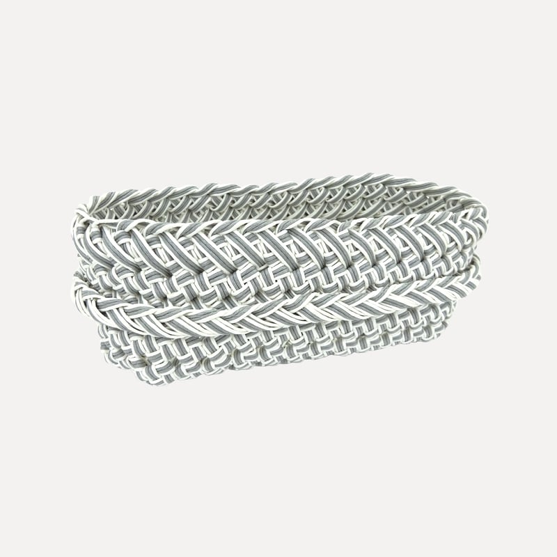 クラフトバンド レシピ】トリプルラインのツイスト模様のミニかご