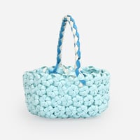 【クラフトバンド レシピ】花結びの持ち手付きかご