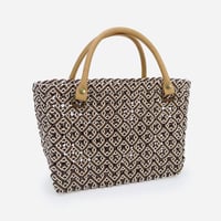 【クラフトバンド レシピ】ハーフライン菱模様バッグ