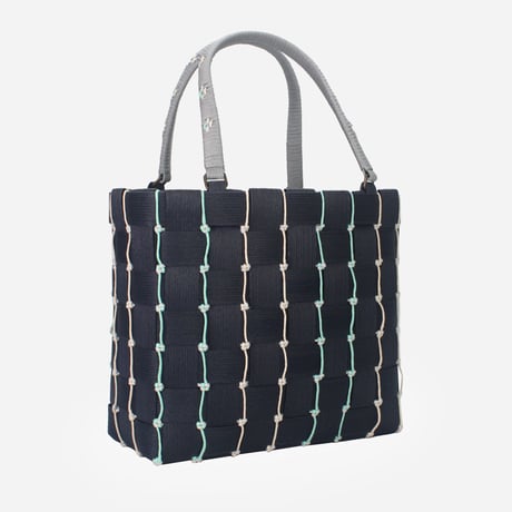 【クラフトバンド レシピ】ダブルとスリムループの縦ラインバッグ