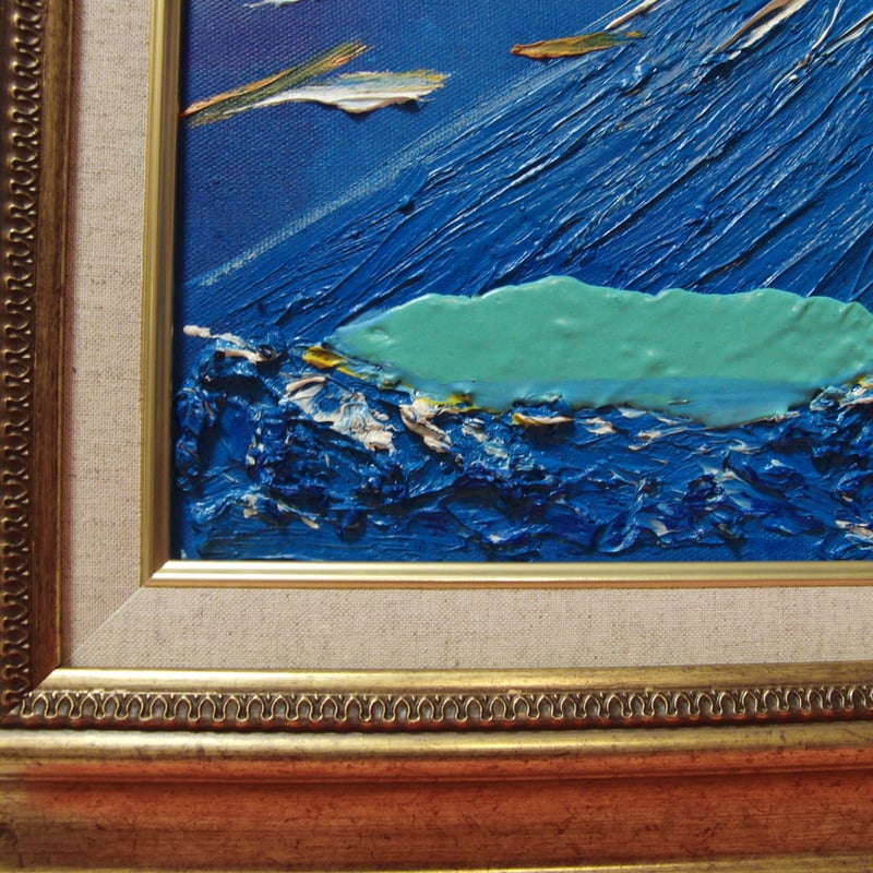 ≪国美協≫TOMOYUKI・友之、『富士山 風と湖』、油彩画、F6号：40,9×31