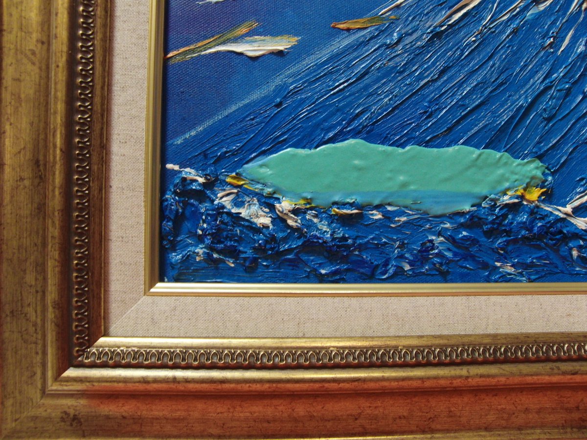 ≪国美協≫TOMOYUKI・友之、『富士山 風と湖』、油彩画、F6号：40,9×31