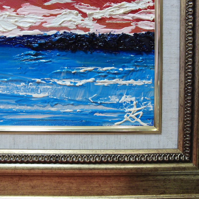 TOMOYUKI・友之、「富士山・太陽」、証明書付、額付、絵画 油絵 油彩画