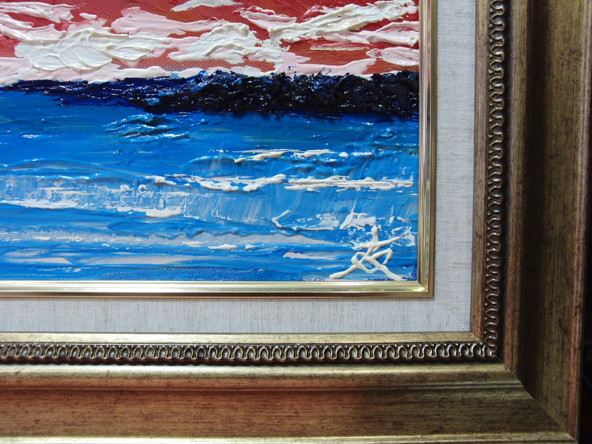 ≪国美協≫TOMOYUKI・友之、『赤富士』、油彩画、F6号：40,9×31,8cm