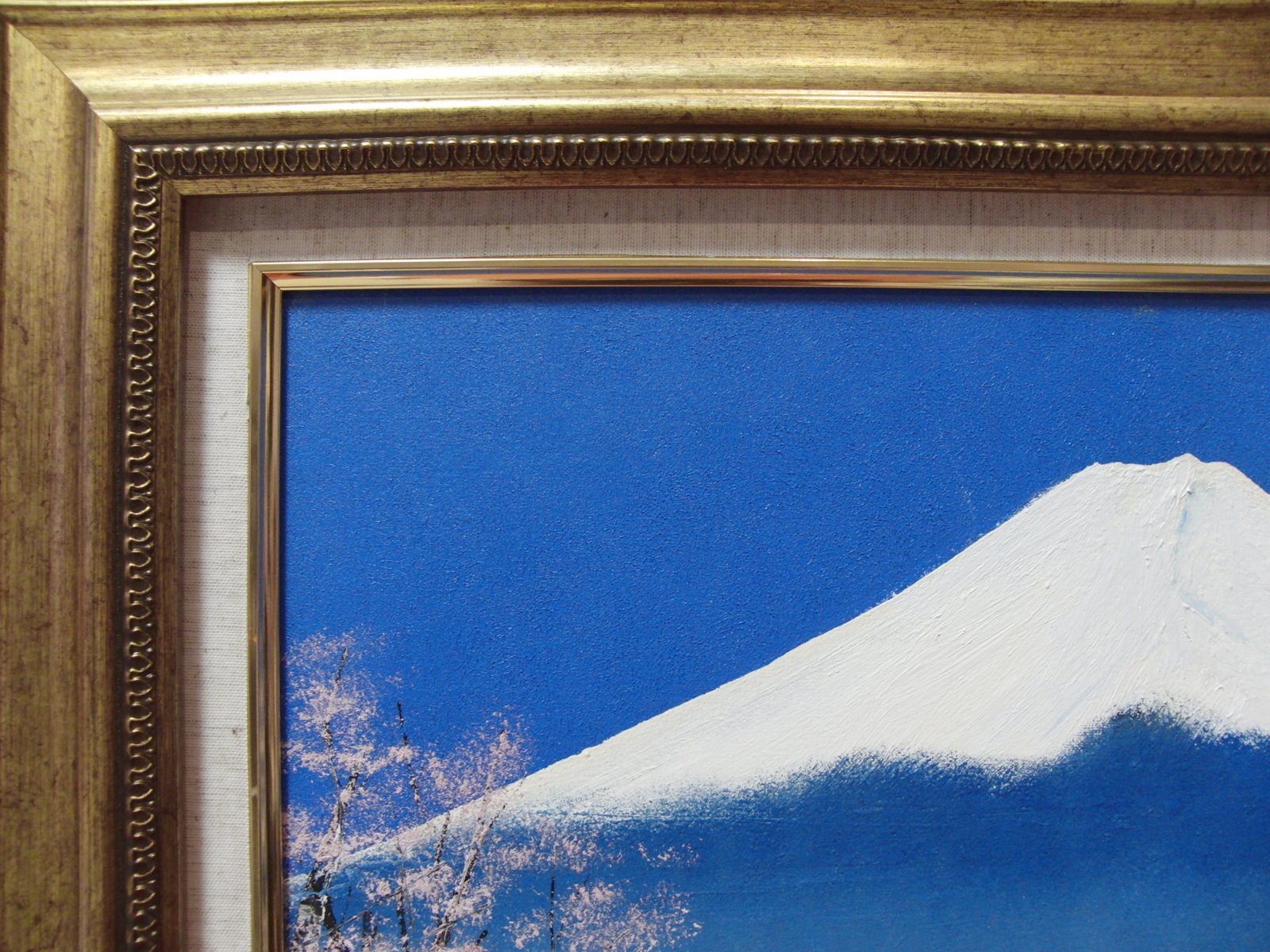 ≪国美協≫多田晴義、『桜の花かな 富士山』、油彩画、F6号：40,9×31