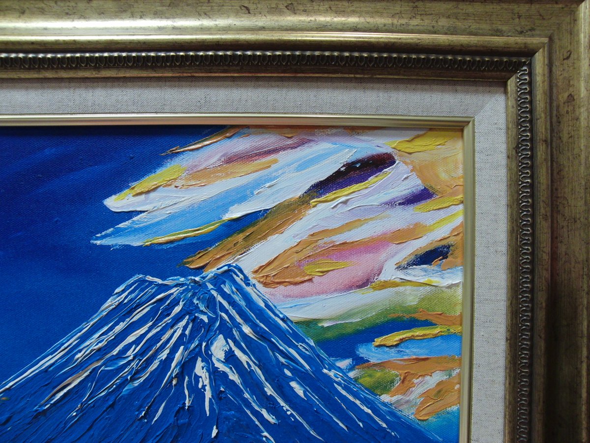 ≪国美協≫TOMOYUKI・友之、『富士山 風と湖』、油彩画、F6号：40,9×31