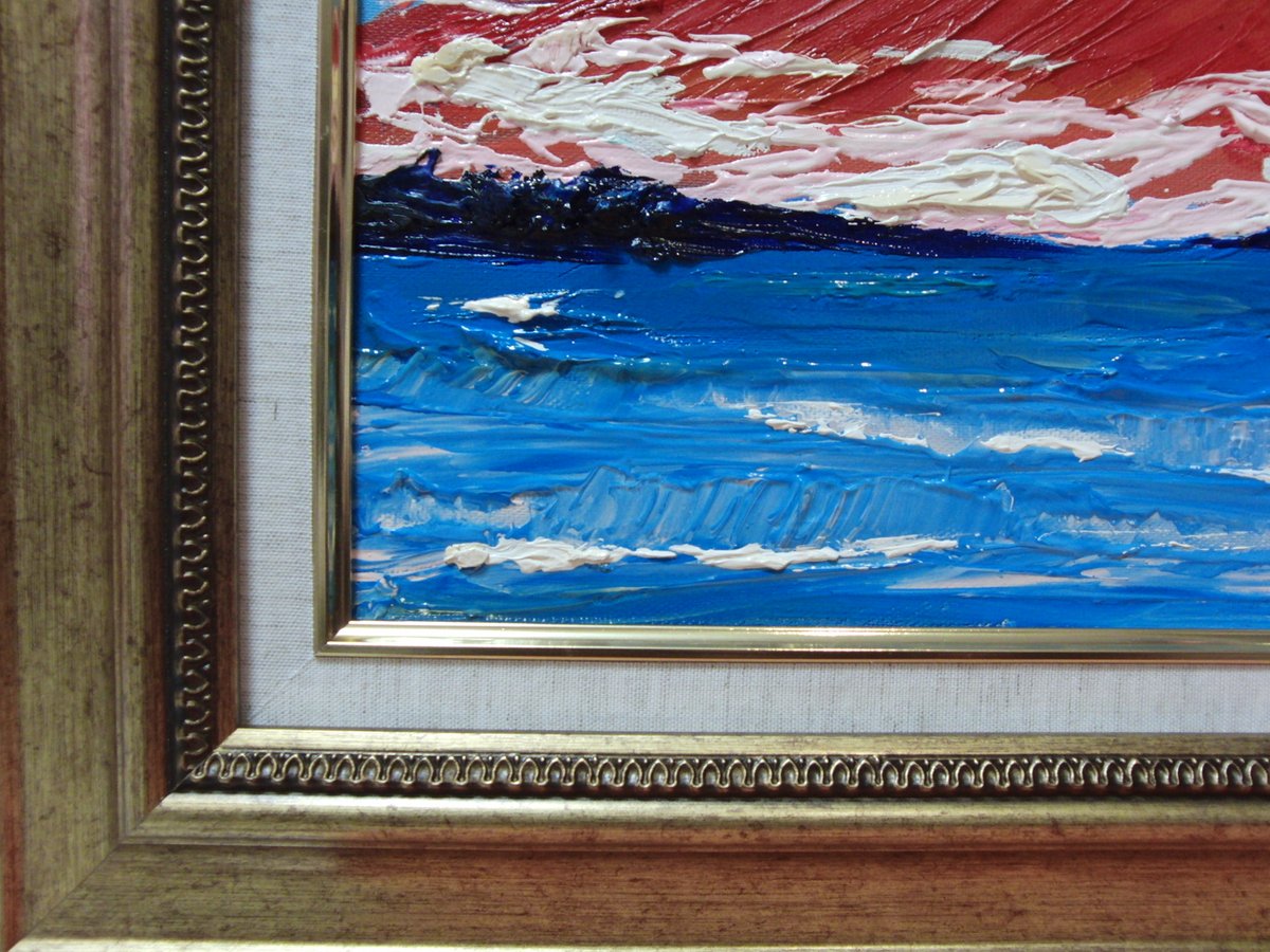 ≪国美協≫TOMOYUKI・友之、『赤富士』、油彩画、F6号：40,9×31,8cm