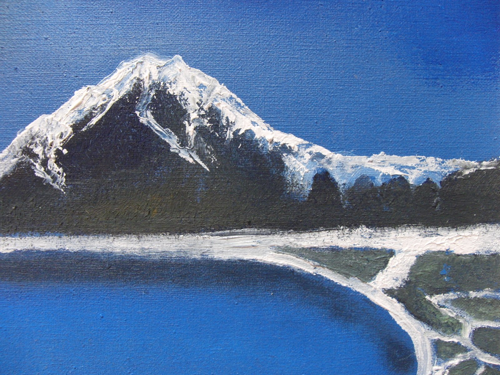 絵画　多田晴義「北海道・富良野」　風景画　油彩画　額縁 ≪国美協≫多田晴義、『北海道 羊蹄山』、油彩画、F6号：40,9×31,8cm