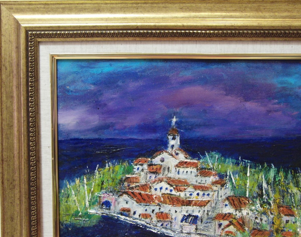 ≪国美協≫南 美穂子、『岬の修道院(南イタリア)』、油彩画、F6号：40