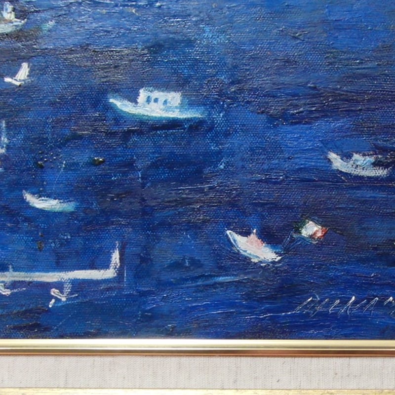 ≪国美協≫南 美穂子、『南イタリア 崖の町、アマルフィ』、油彩画、F6