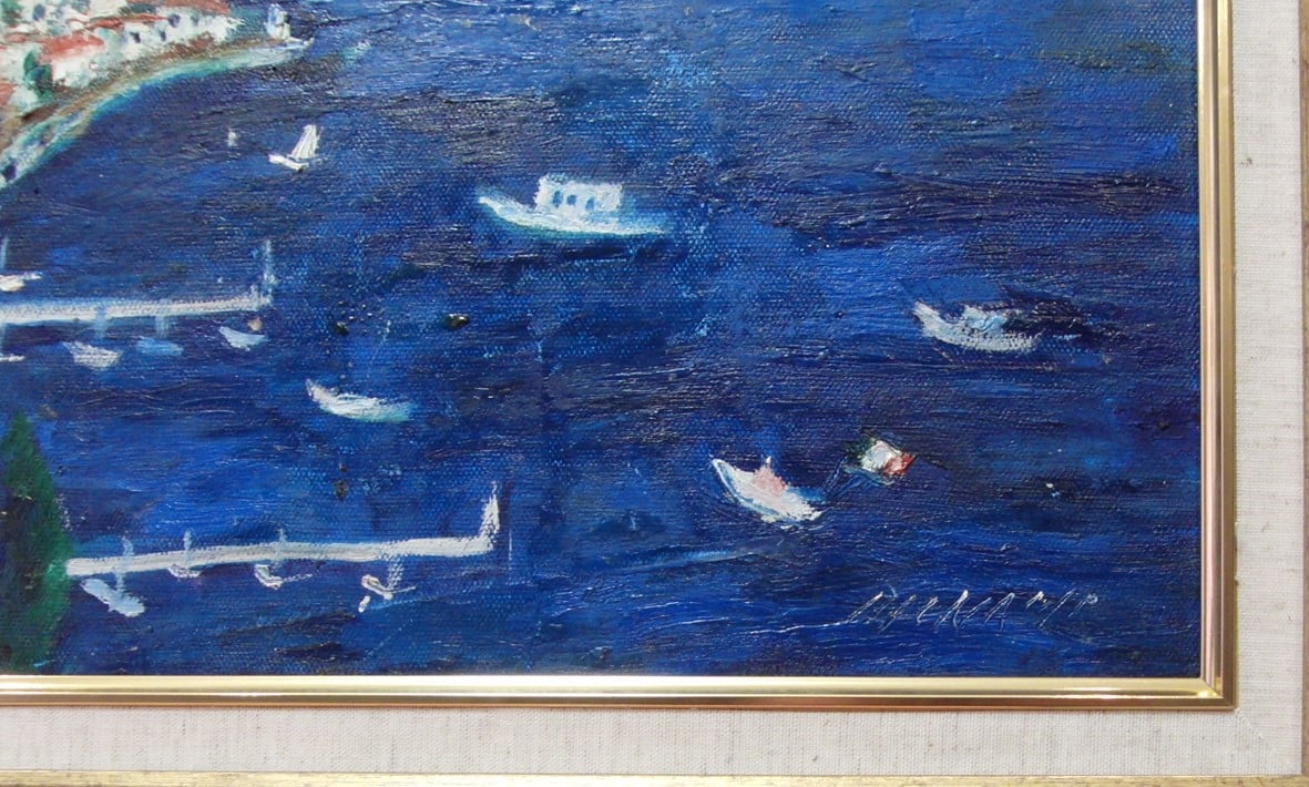 ≪国美協≫南 美穂子、『南イタリア 崖の町、アマルフィ』、油彩画、F6