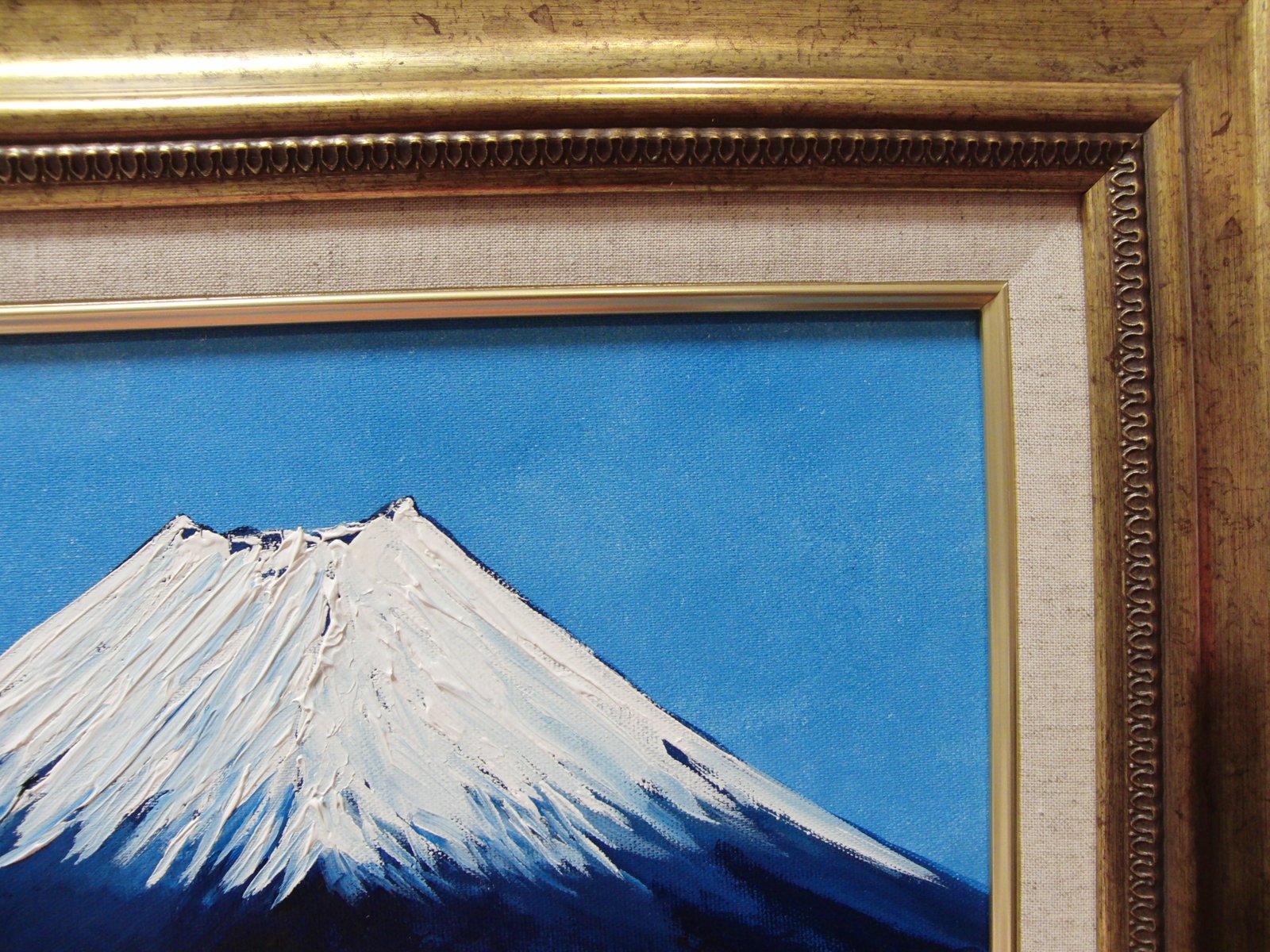 画家 haru 薔薇 と 富士山 真作 原画 一点物 油彩画 F6号 。 original