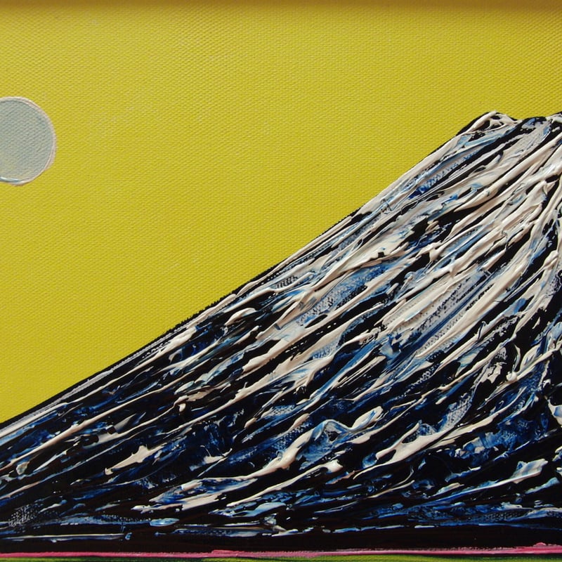 ≪国美協≫TOMOYUKI・友之、『富士山 青い月』、油彩画、F6号：40,9×31