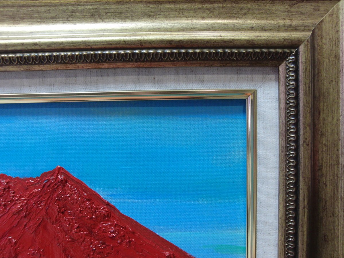 ≪国美協≫TOMOYUKI・友之、『赤富士』、油彩画、F6号：40,9×31,8cm