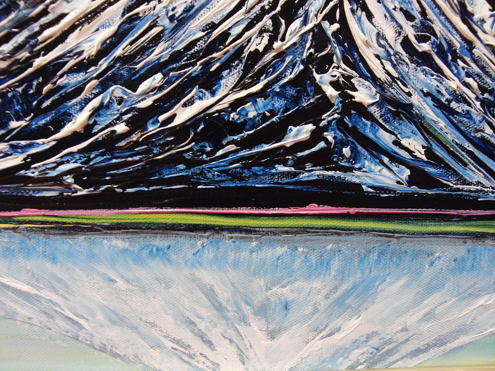 ≪国美協≫TOMOYUKI・友之、『富士山 青い月』、油彩画、F6号：40,9×31