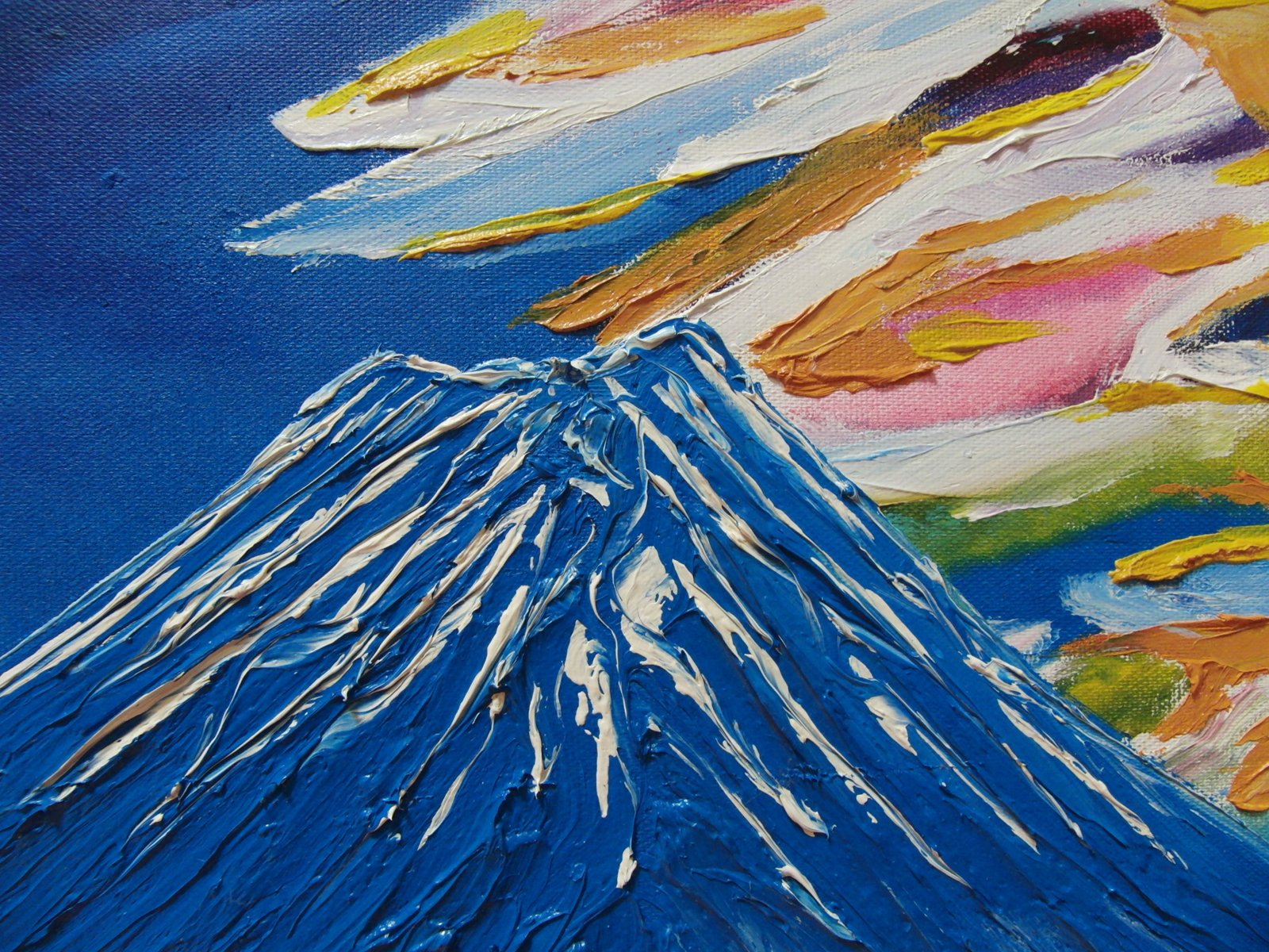 ≪国美協≫TOMOYUKI・友之、『富士山 風と湖』、油彩画、F6号：40,9×31