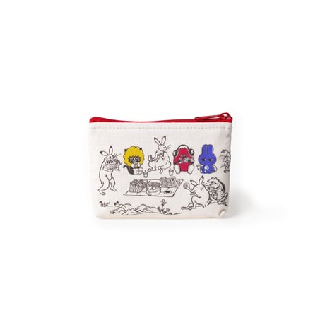 鳥獣戯画×けだまりあん　ミニポーチ