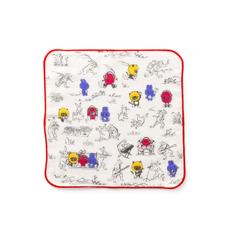 鳥獣戯画×けだまりあん　たおるはんかち