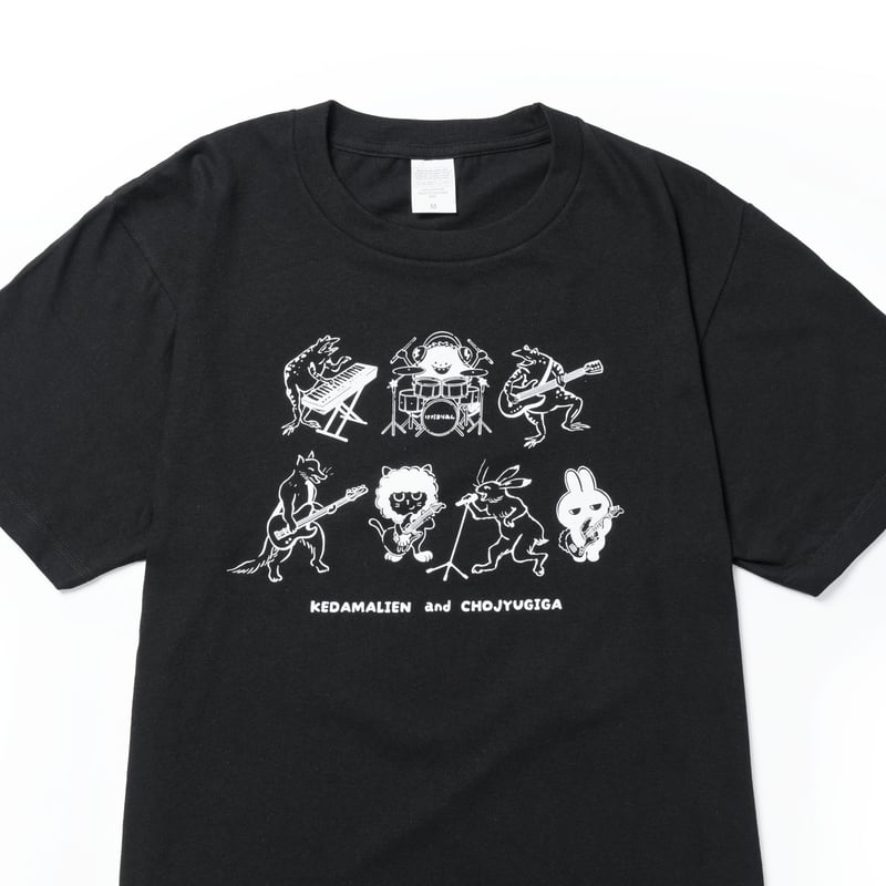鳥獣戯画×けだまりあん Tシャツ ブラック | K-Arena Shop Online