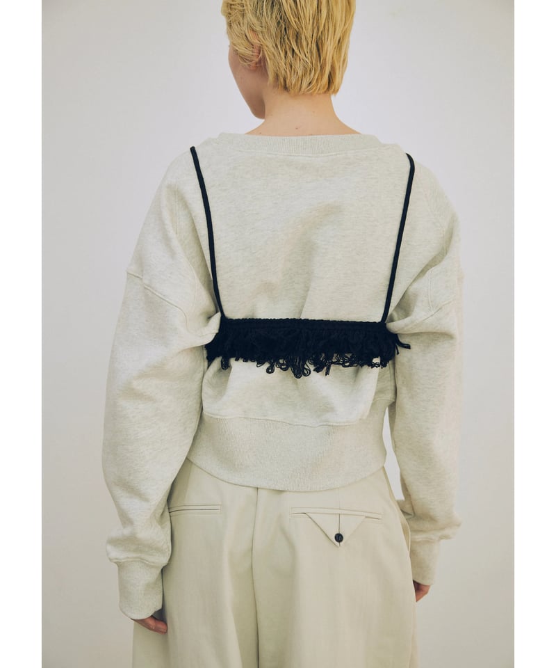 Loop Fringe Knit Bustier | lit