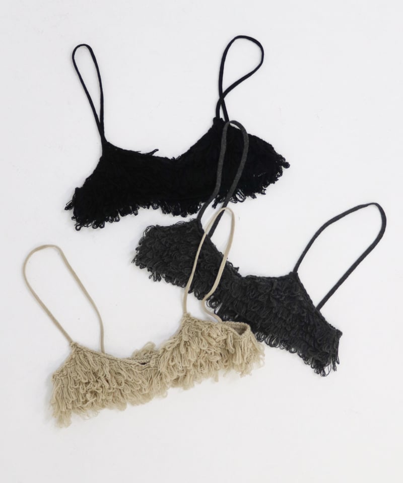 Loop Fringe Knit Bustier | lit