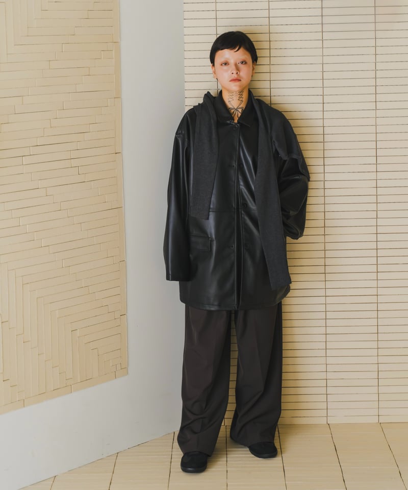 Fake Leather Coveralls Jacket | lit