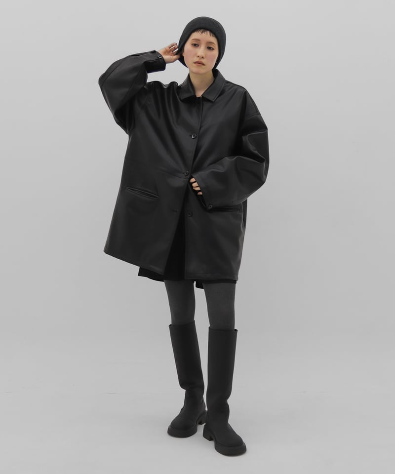 Fake Leather Coveralls Jacket | lit