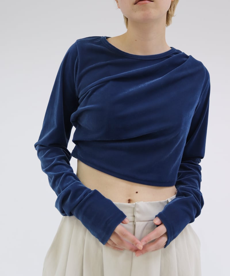 Velor Twist Cropped Tops | lit