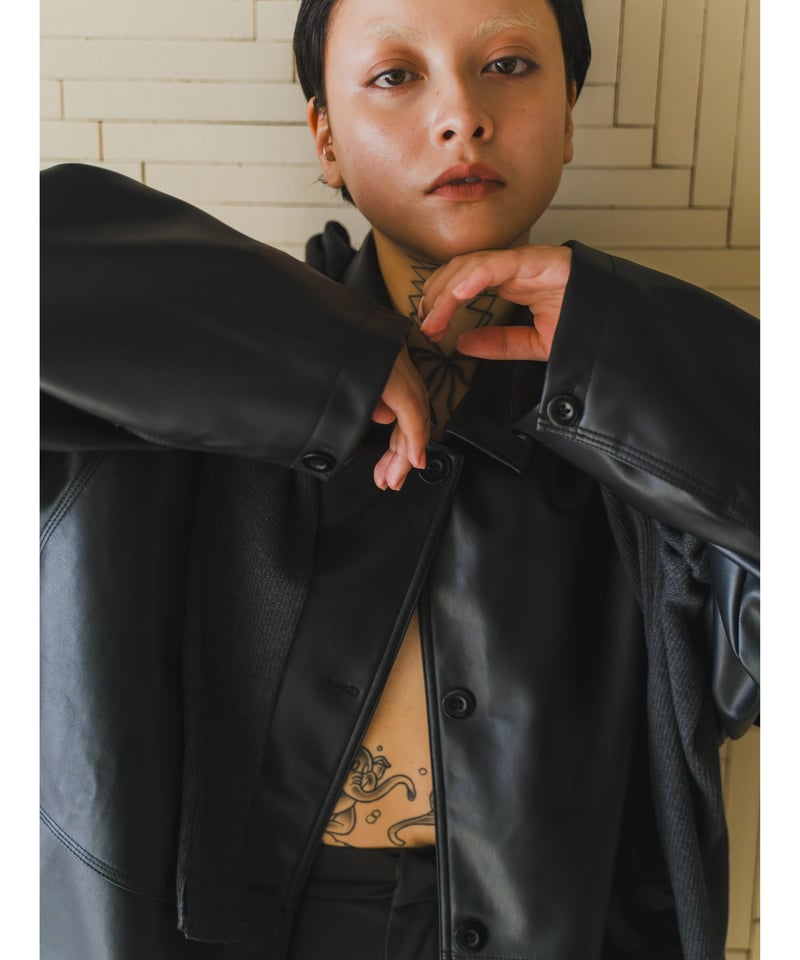 Fake Leather Coveralls Jacket | lit
