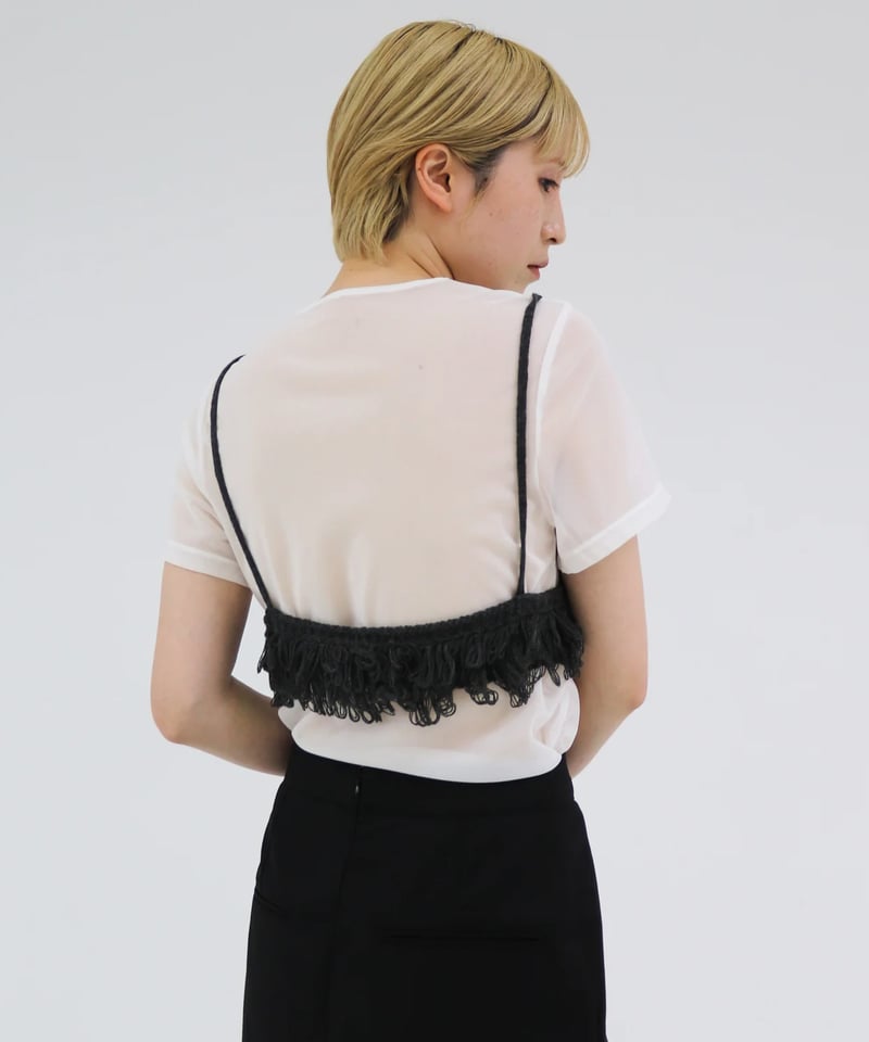 Loop Fringe Knit Bustier | lit