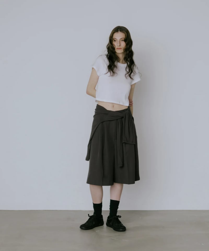 lit Double Tuck Half Pants ブラック Double Tuck Half Pants | lit