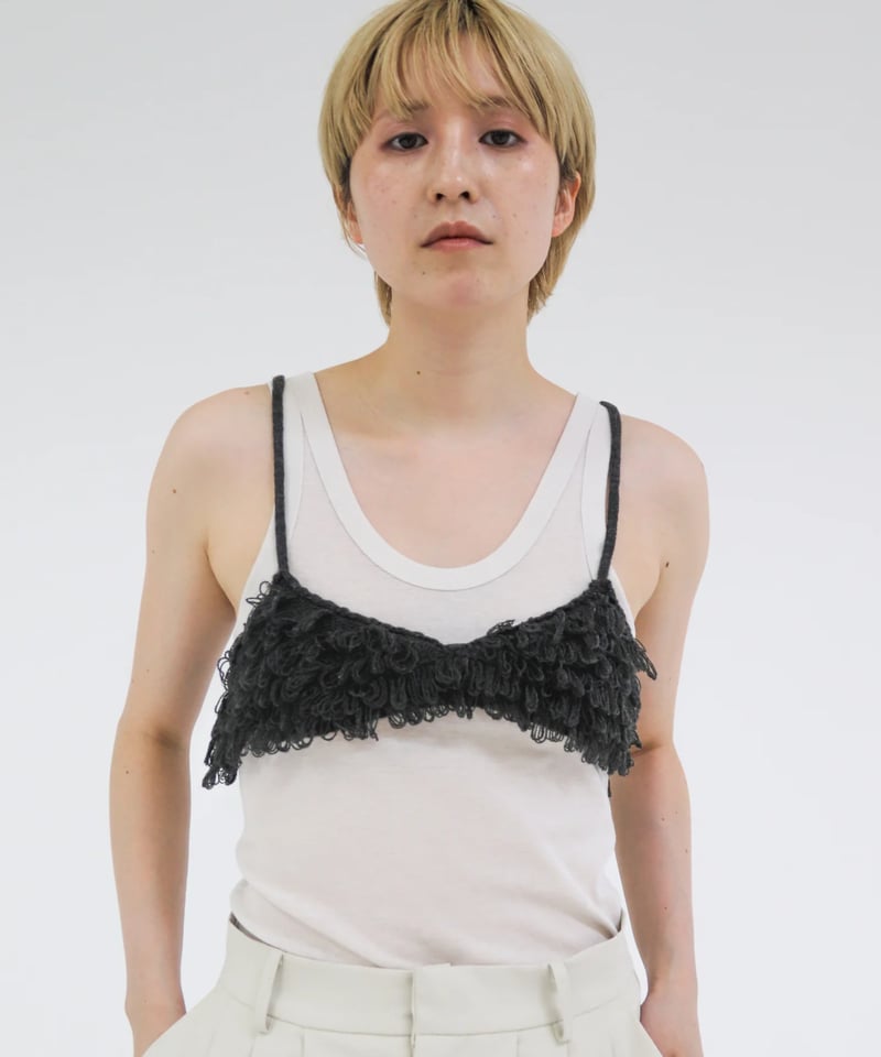 新品 i_am mix pattern fringe knit bustier I_am mix pattern fringe knit bustier - メルカリ