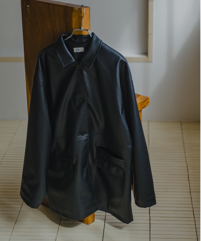 美品【lit】 Fake Leather Coveralls Jacket Fake Leather Coveralls Jacket | lit