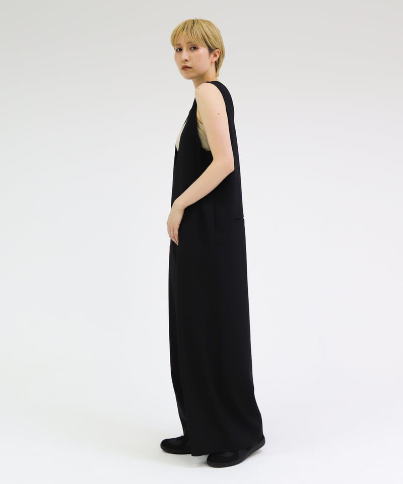 roughlow otona satin wide salopette ブラック roughlow otona satin wide salopette ブラック - メルカリ