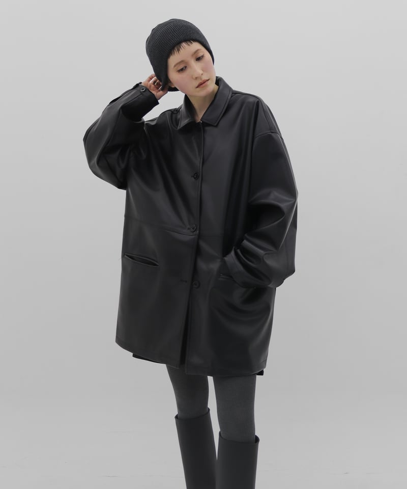 美品【lit】 Fake Leather Coveralls Jacket Fake Leather Coveralls Jacket | lit