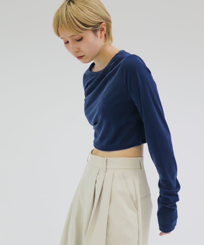 Velor Twist Cropped Tops | lit