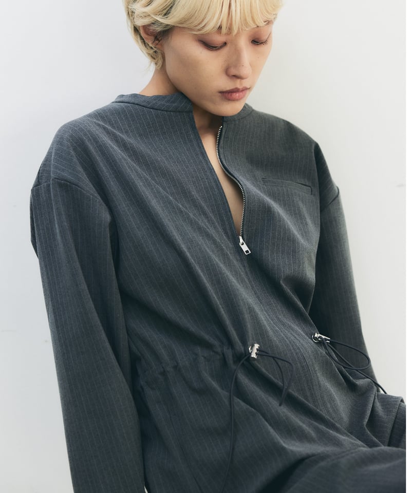 Stripe Zip Jump Suit | lit