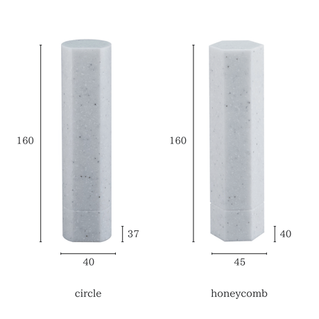位牌「HANA」形状：circle/honeycomb 素材：人工大理石