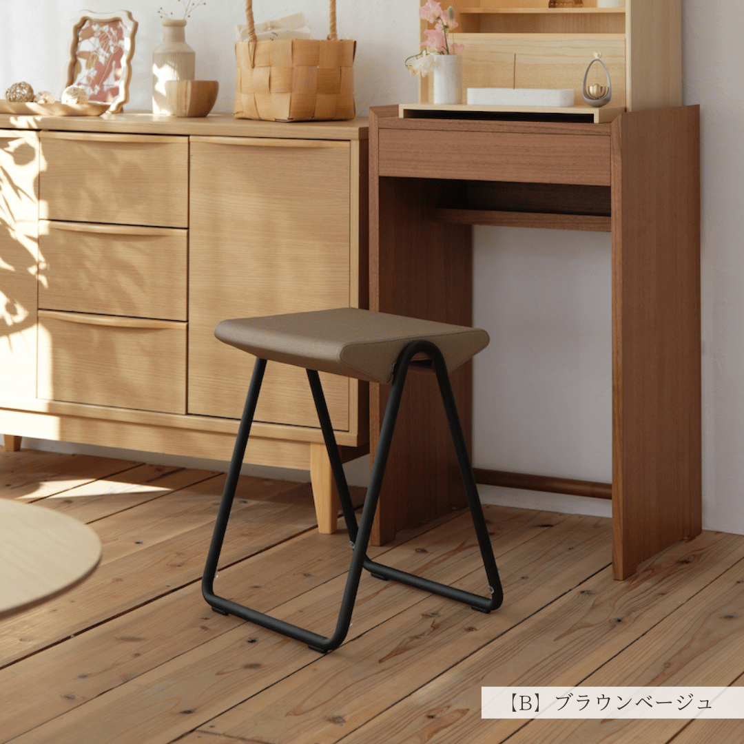 ベージュとブラウンのスツール スツール「HITOHI」 | 若林佛具製作所 公式オンラインストア