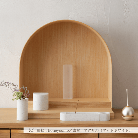 位牌「HANA」形状：circle/honeycomb 素材：アクリル