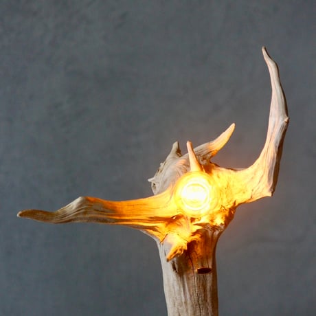 Natural stone×Driftwood stand light